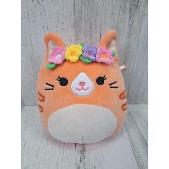 Squishmallows Gigi Tabby Cat Flower Crown 5" Easter Limited Edition Plush Kitty - Picture 1 of 9